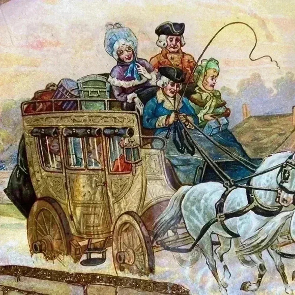 Vintage Rusch foil art serving tray  bakelite handles - Picture 9 of 16